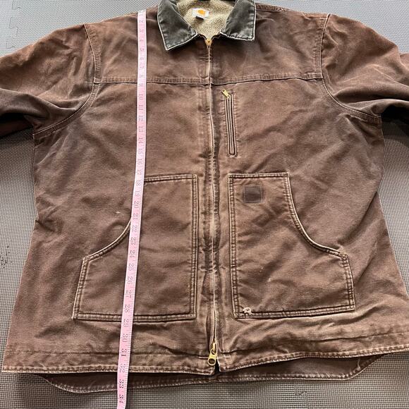 Carhartt Brown Sherpa Lined arctic Jacket Coat men’s size 2XLT A148 DKB - Picture 7 of 9